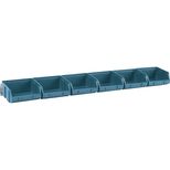 Kit de 5 boîtes à bec bleu avec support acier 600x95x50mm, UNIVERSEL