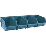 Kit de 4 boîtes à bec bleu avec support acier 600x240x125mm, UNIVERSEL