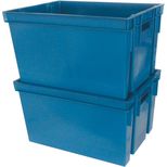 Bacs de rangement 20L, 30L, 50L, bleu et rouge, en différentes dimensions, bacs empilables, EDA