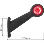 Feu de gabarit LED 12/24V rouge/blanc déporté incliné 175 mm, côté droit