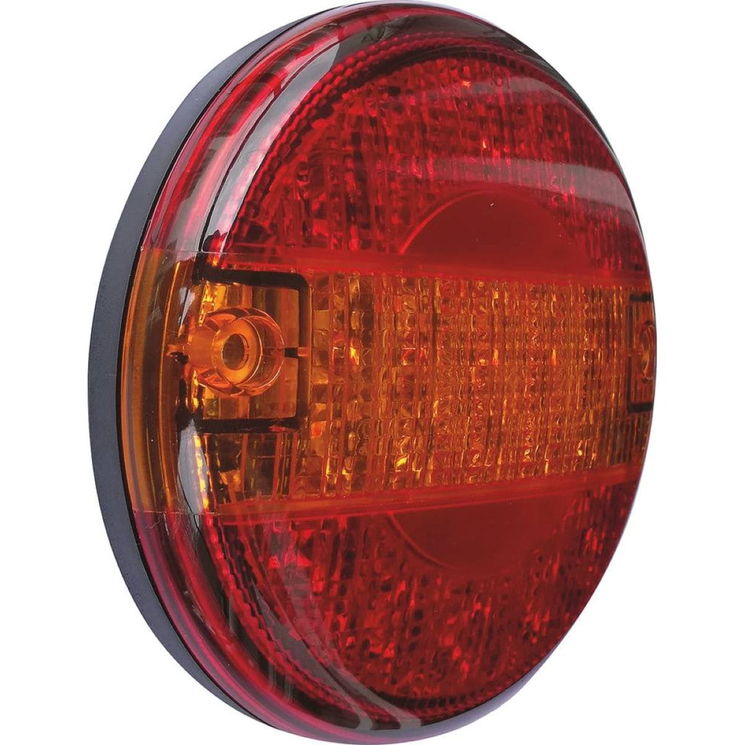 Feu arrière LED rond plat 3 fonctions, 140x25mm, Homologué ECE R7