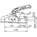 Tête d'attelage remorque freinée PTAC 2700kg, pour boule de Ø 50mm, AL-KO