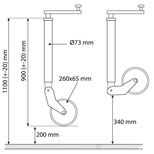 Roue jockey SEMI-AUTOMATIQUE 800kg jante acier, tube Ø 73mm