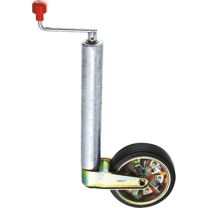 Roue jockey 500kg, jante acier 60mm, course de 265mm