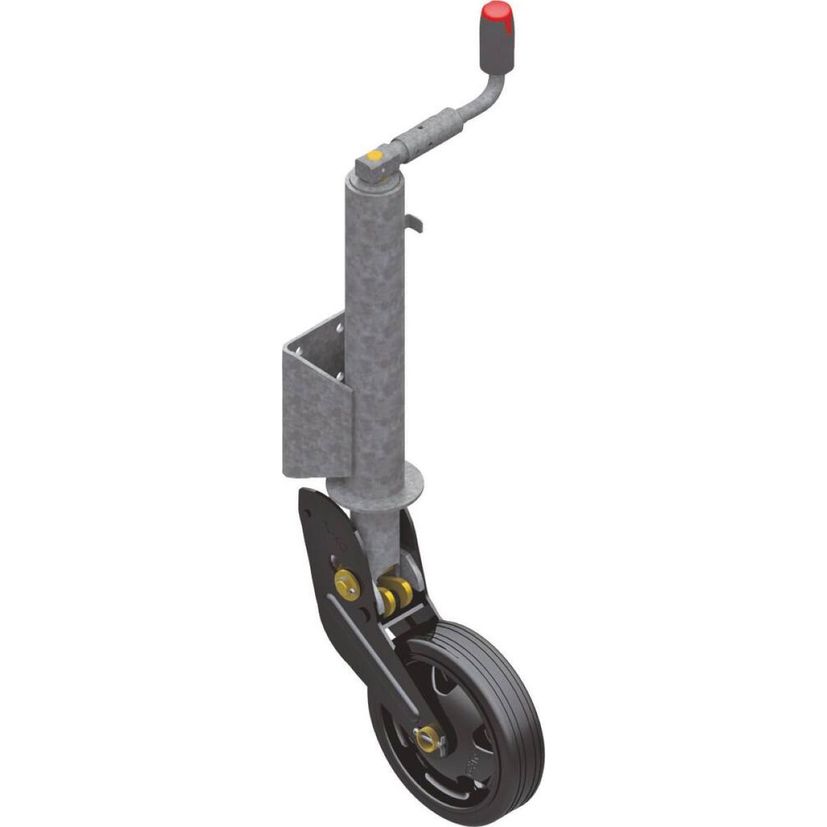 Roue jockey SEMI-AUTOMATIQUE 800kg jante acier, tube Ø 73mm