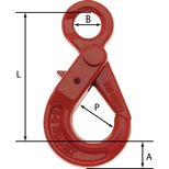 Crochet de sécurité automatique à œil, diamètre de chaîne 10 mm, CMU 3,15 tonnes