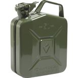 Jerrican métal type U.S. 5 litres, homologué carburant, 230x120x310 mm, sans bec verseur