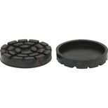 Tampon caoutchouc rond pour crics, Ø 125x130 mm, épaisseur 10 mm