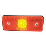 Feu de position à LED 12/24V orange rectangulaire, catadioptre incorporé, 110x41x10 mm, entraxe 75 mm, à fixer