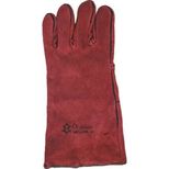 Paire de gants soudeur, anti-chaleur, cuir croûte de bovin - taille 10, rouge