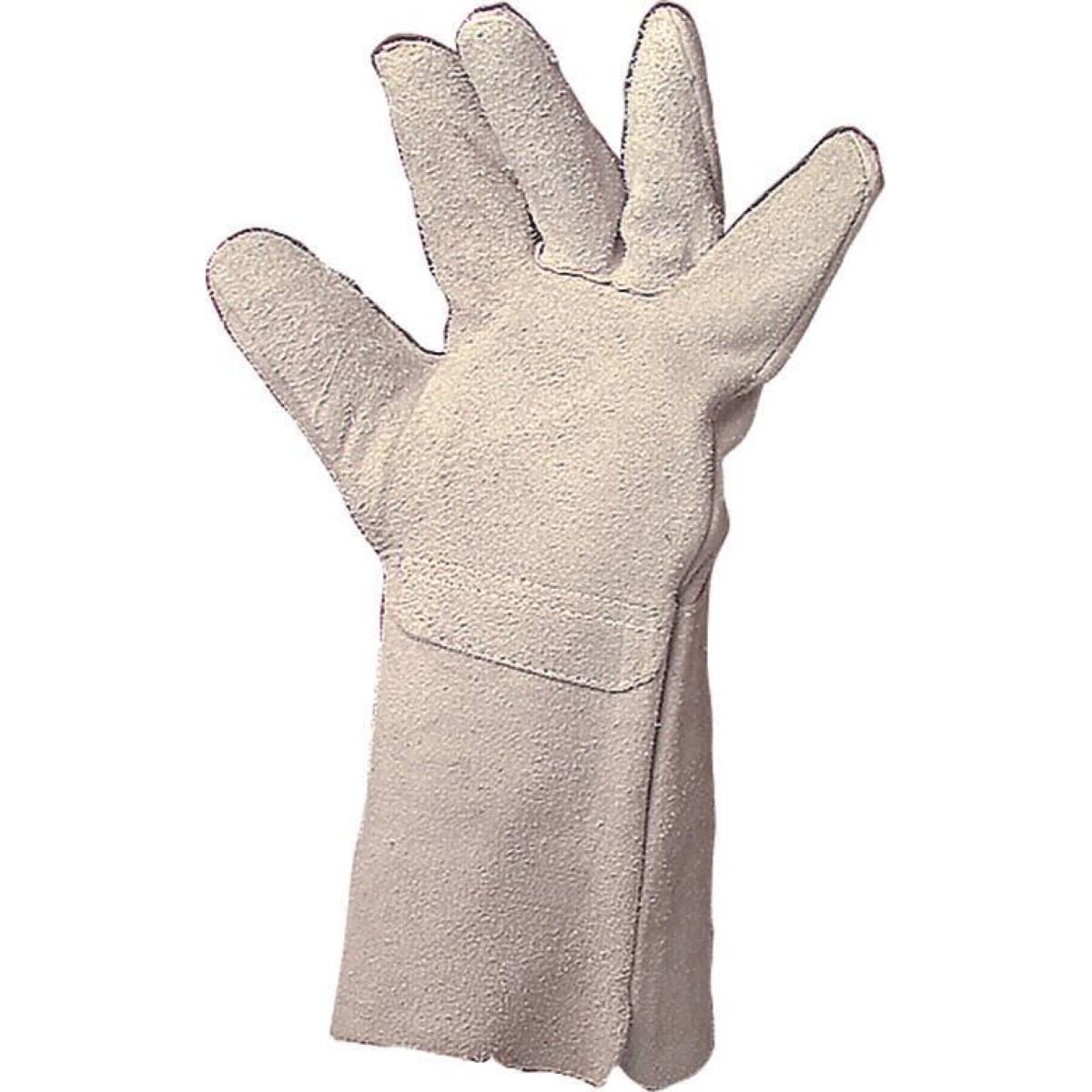 Paire de gants soudeur, anti-chaleur, cuir croûte de bovin - taille 10, gris