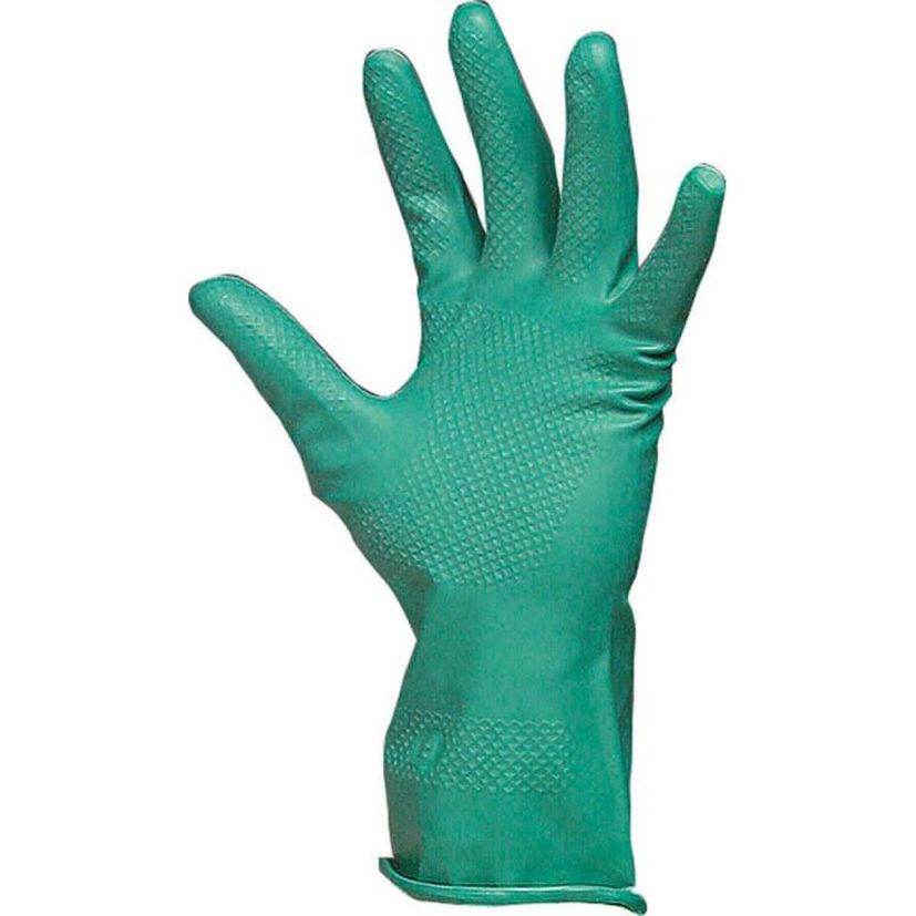 Gants de produits chimiques 100% enduit nitrile floqué, 320mmx0,38mm, Vert, L (9)