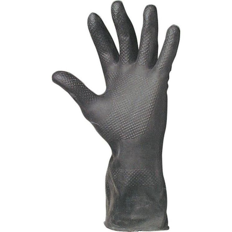 Gants de produits chimiques 100% enduit néoprène floqué, 310mmx0,7mm, Noir, XL (10)