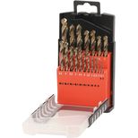 Coffret de 19 forets métaux HSS, taillé-meulés, Ø1 à 10 par 1/2 mm, DRAKKAR