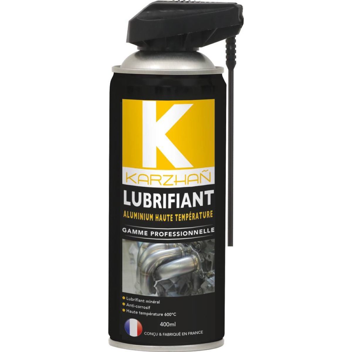 Lubrifiant aluminium KARZHAN, protection anti-corrosion, haute température 600°C, aérosol de 400 ml