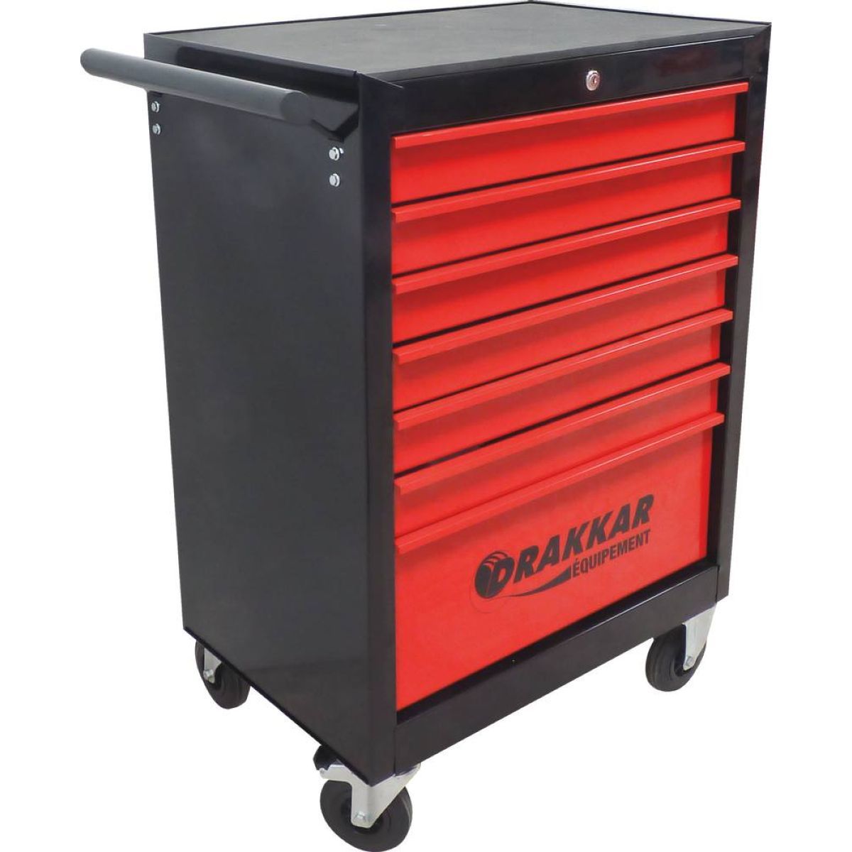 Servante d'atelier 7 tiroirs avec 187 outils, charge maxi 250 kg, DRAKKAR