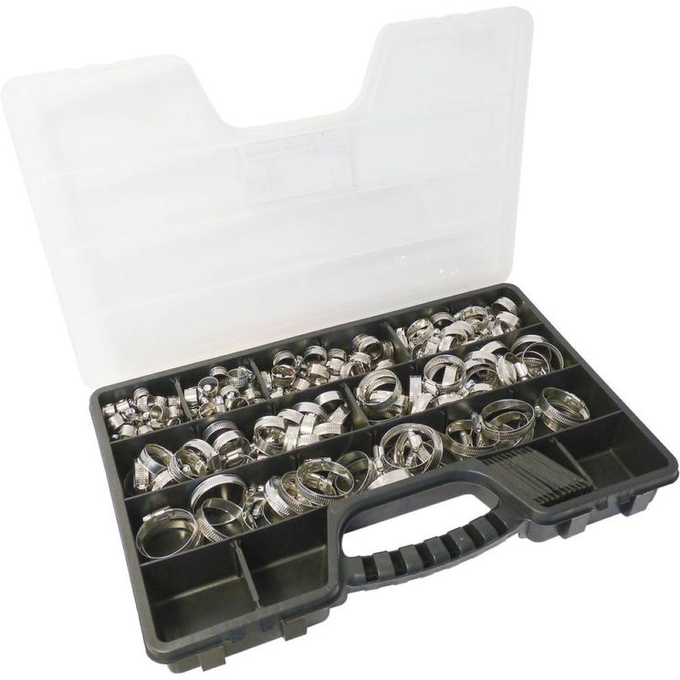 Coffret de 175 colliers à bande pleine 12 mm, de 8-12 mm à 32-50 mm