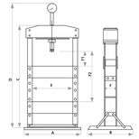 Presse d'atelier 12T, manuelle, course du vérin 175 mm, DRAKKAR