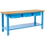 Établi d´atelier plateau bois avec 3 tiroirs, charge maxi 400 kg, 2000x700 mm, OMCN