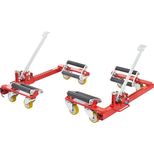 Jeu de 2 chariots de manutention capacité 550 Kg, réglage mécanique  pour voiture accidentées, OMCN