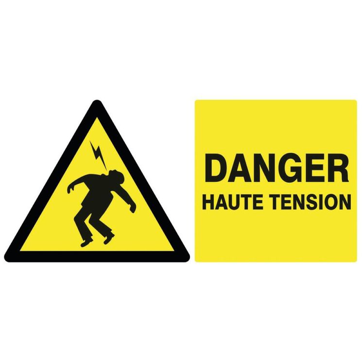 Panneau Danger haute tension rigide 330x200mm