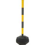 Poteau de signalisation 85cm plastique, jaune-noir avec base lestable