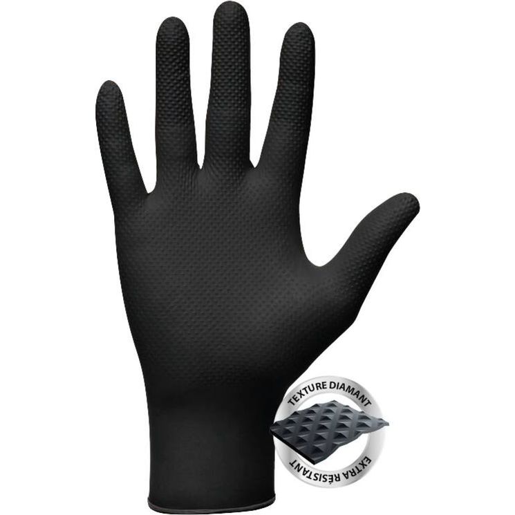 Boîte de 50 gants jetables ambidextres Nitrile, taille S - M - L - XL - XXL, MERCATOR