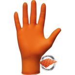 Boîte de 50 gants jetables S à XXL - Nitrile - ambidextres, non poudré et non stérile, orange, MERCATOR