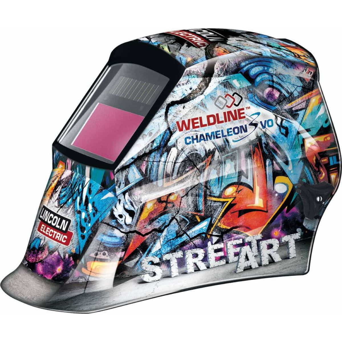 Cagoule de soudage automatique teinte 8/13 vision 97x40mm, design StreetArt, WELDLINE Chameleon