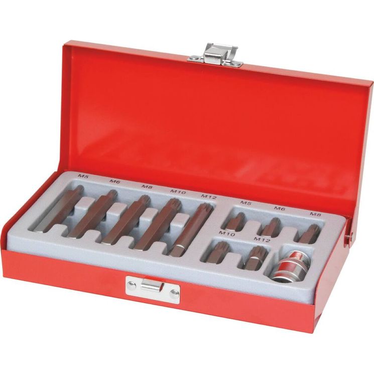 Coffret de 10 embouts hexagonal 10mm XZN de M5 à M12 avec douille porte embout 1/2", DRAKKAR