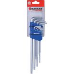 Jeu de 9 clés mâles coudées Torx extra longues de T10 à T 50, embout magnétique, DRAKKAR