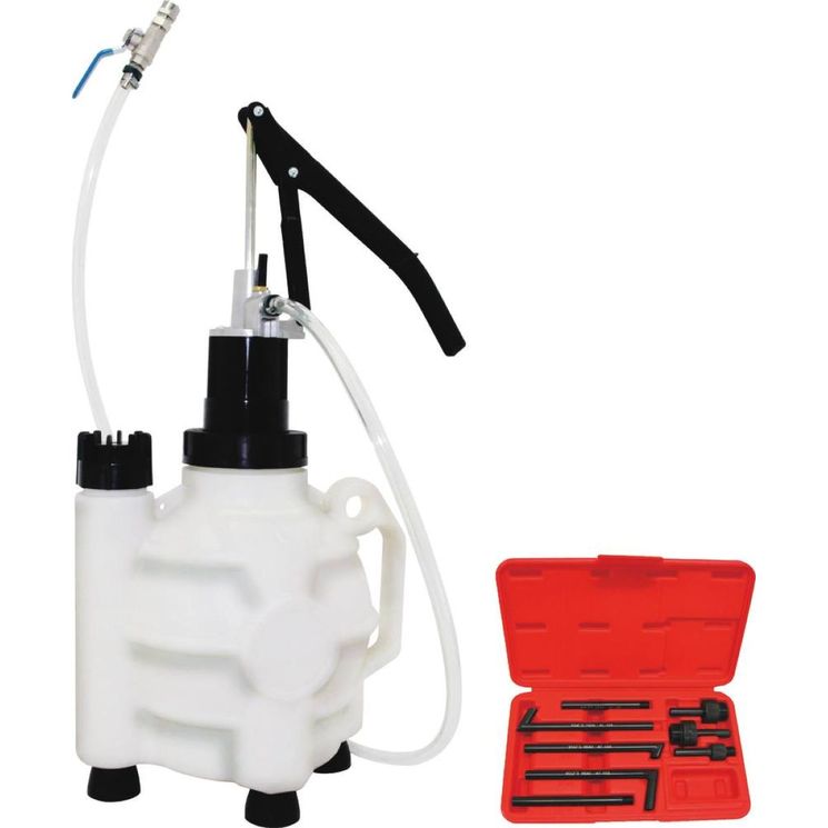 Réservoir pour remplissage d'huile de transmission 9,5 litres avec 8 adaptateurs, DRAKKAR