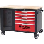 Servante d'atelier extra large 10 tiroirs avec plan de travail en bois, sans outil, charge maxi 500 kg, DRAKKAR