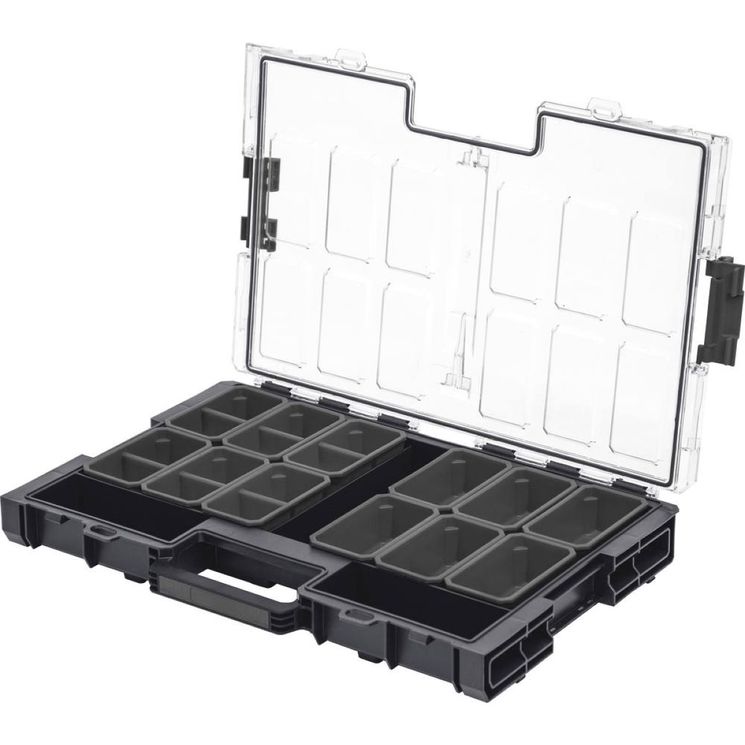 Mallette de rangement COBOX avec 12 godets, résistant, 531x379x77 mm, DRAKKAR