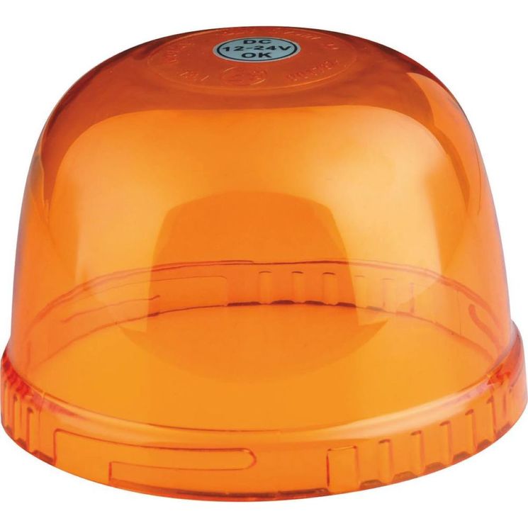 Cabochon de rechange orange pour gyrophare LED double flash 12/24V, références 16301/16303/16305