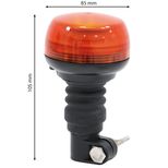 Gyrophare LED 12/24V, fixation sur tige flexible, homologué R65-R10, 2 fonctions