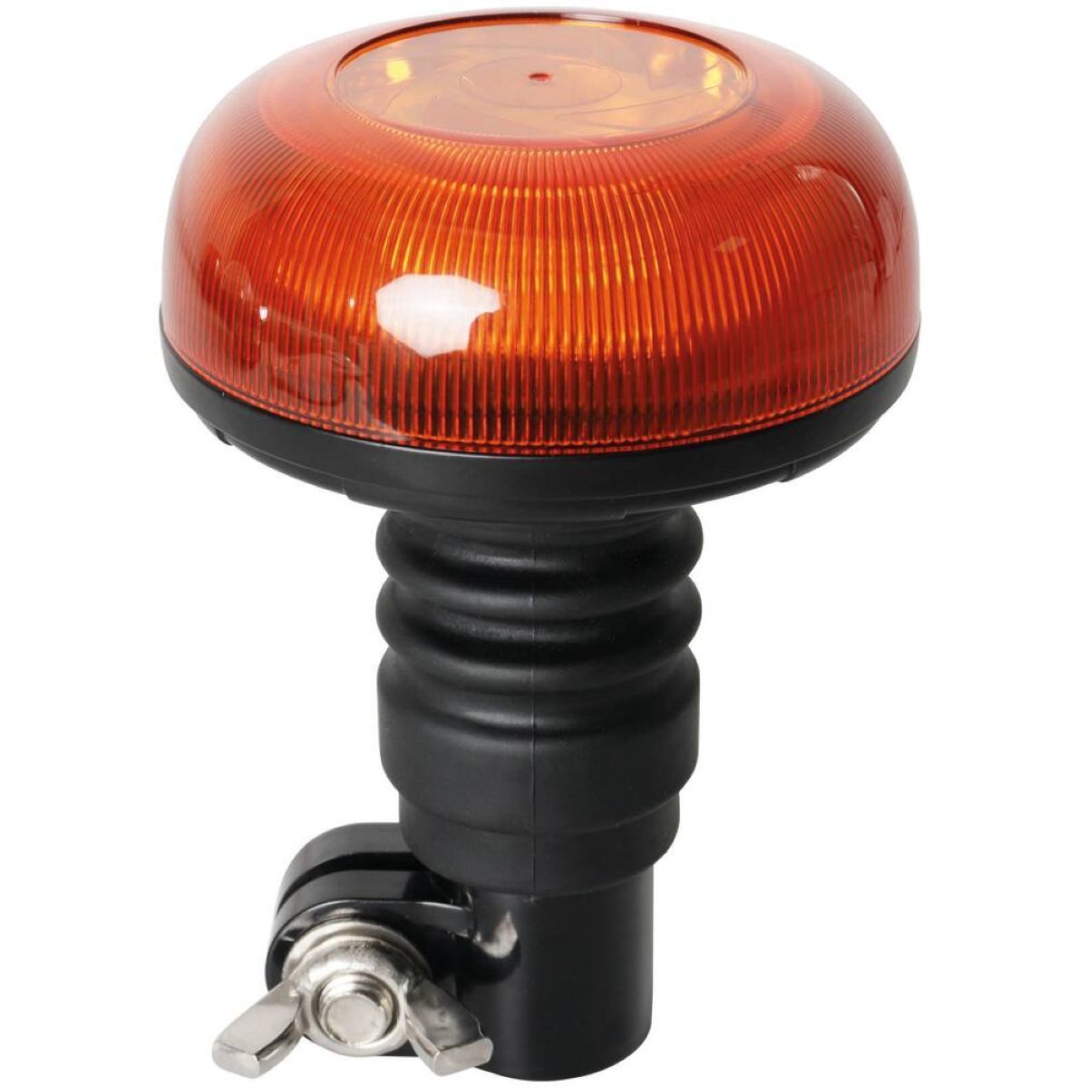 Gyrophare LED 12/24V, fixation sur tige flexible, homologué R65-R10, 7 fonctions