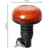 Gyrophare LED 12/24V, fixation sur tige flexible, homologué R65-R10, 7 fonctions