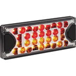 Feu arrière LED 12/24V rectangle 3 fonctions, 150x59x20 mm, entraxe 130 mm, ASROCK Miniled II