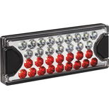 Feu arrière LED 12/24V rectangle, 2 fonctions 150x59x20 mm, entraxe 130 mm, ASROCK Miniled II