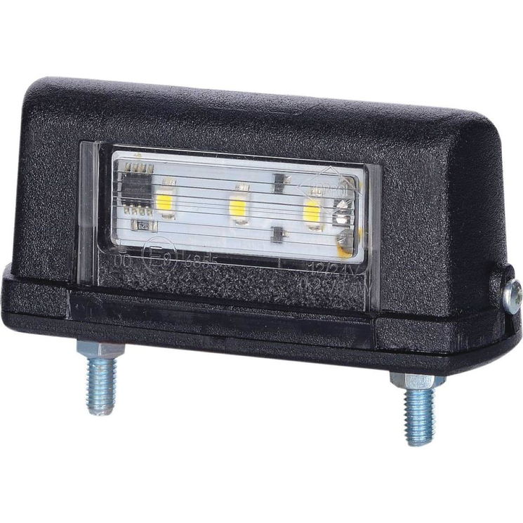 Feu éclaireur de plaque LED 12/24V, 82,6x38,7 mm, entraxe 52,5 mm