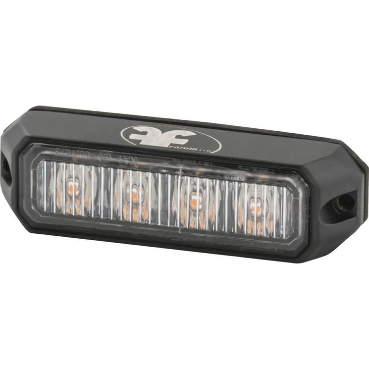 Feu de pénétration 4 LED 12/24V, orange 14 flashs différents, Homologué R65-R10