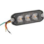 Feu de pénétration 3 LED 12/24V, orange extra plat, 5 types de flash 8W, Homologué R65 - R10