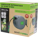 Enrouleur automatique orientable de tuyau d'eau Ø11x15mm - 20m+2m, débit 11,3l/min, SODIGREEN