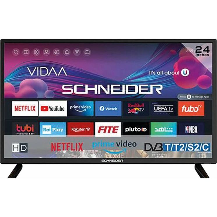 Téléviseur Smart TV LED 24" 60cm HD, SCHNEIDER