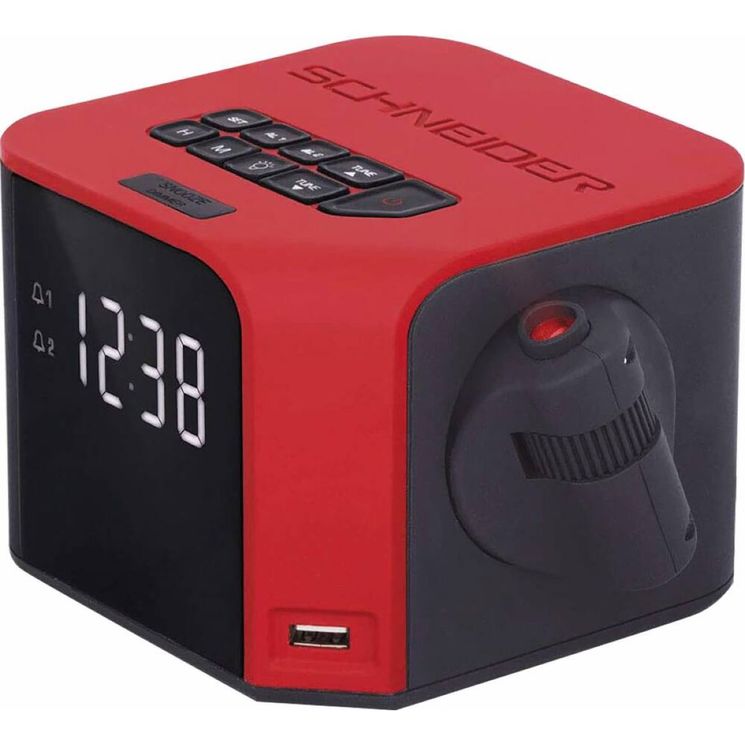 Radio réveil Luna 2.0 rouge, digital DAB+ et FM, SCHNEIDER