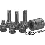 Lot de 11 douilles à chocs mâle 1/2" et 3/4" avec embout XZN M14 à M18, 990S/11, HAZET