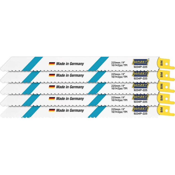 Lot de 5 lames de scie sabre bois 205mm, 9234P-225/5, HAZET