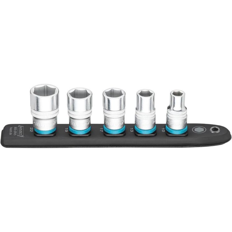 Lot de 5 douilles 1/2" sur support magnétique, HAZET