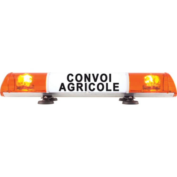 Convoi agricole lumineux halogène, 12V, 2 feux tournants H21W, longueur 755 mm, fixation magnétique